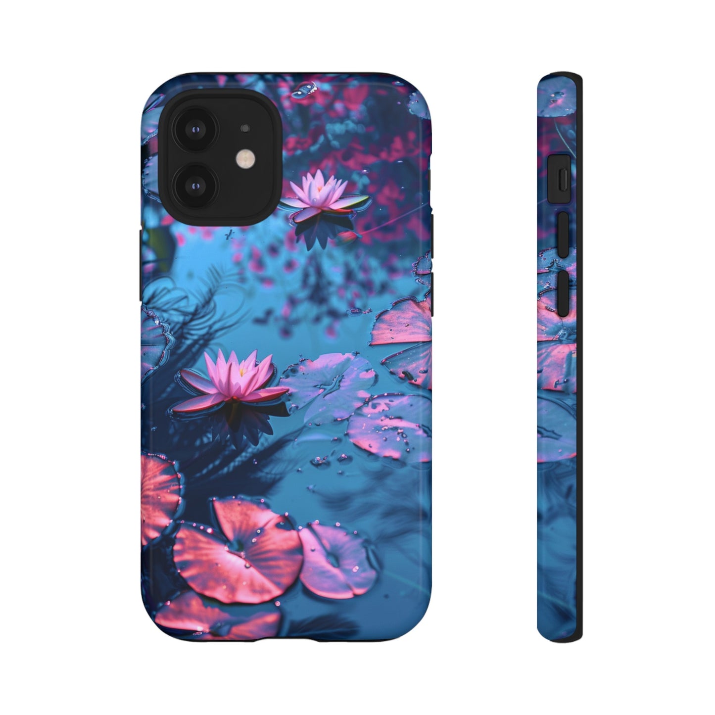 Magenta and Blue Color Zen Lily Pad Phone Case