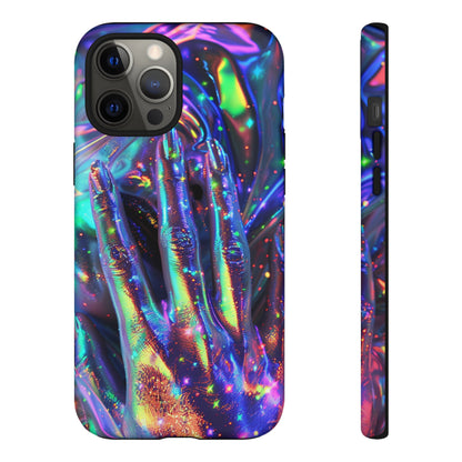 Marbled opalescent Holographic Print Phone Case