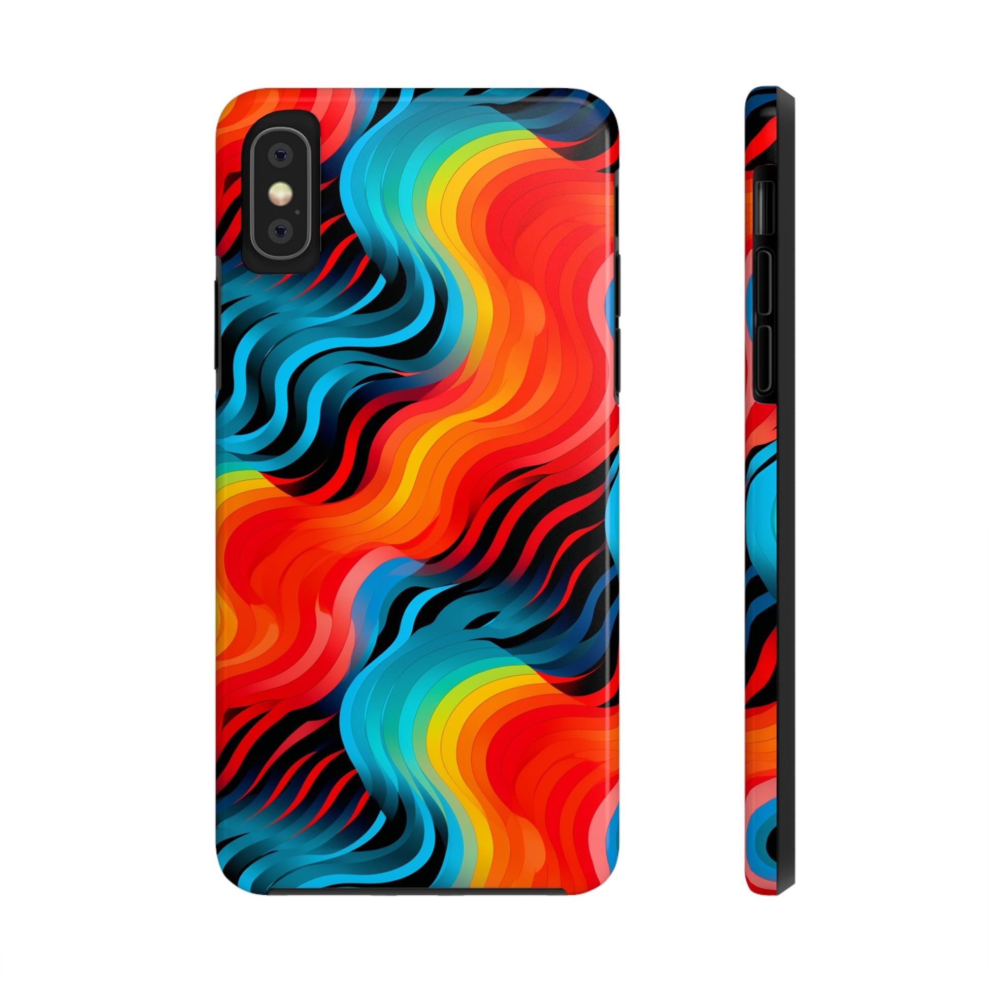 Color Splash Wave Pattern Tough iPhone Case