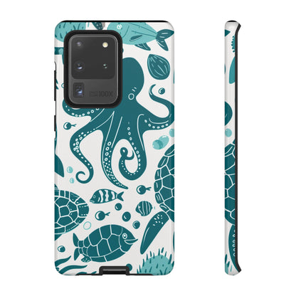 Undersea World Octopus, Turtle, Manta Ray Phone Case