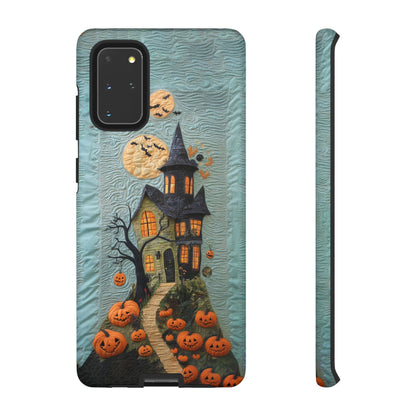 Halloween Haunted House Vintage Embroidery Style Phone Cover