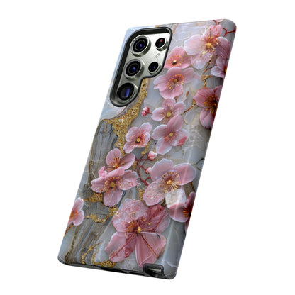 Pink Forget Me Nots Gold Floral Phone Case