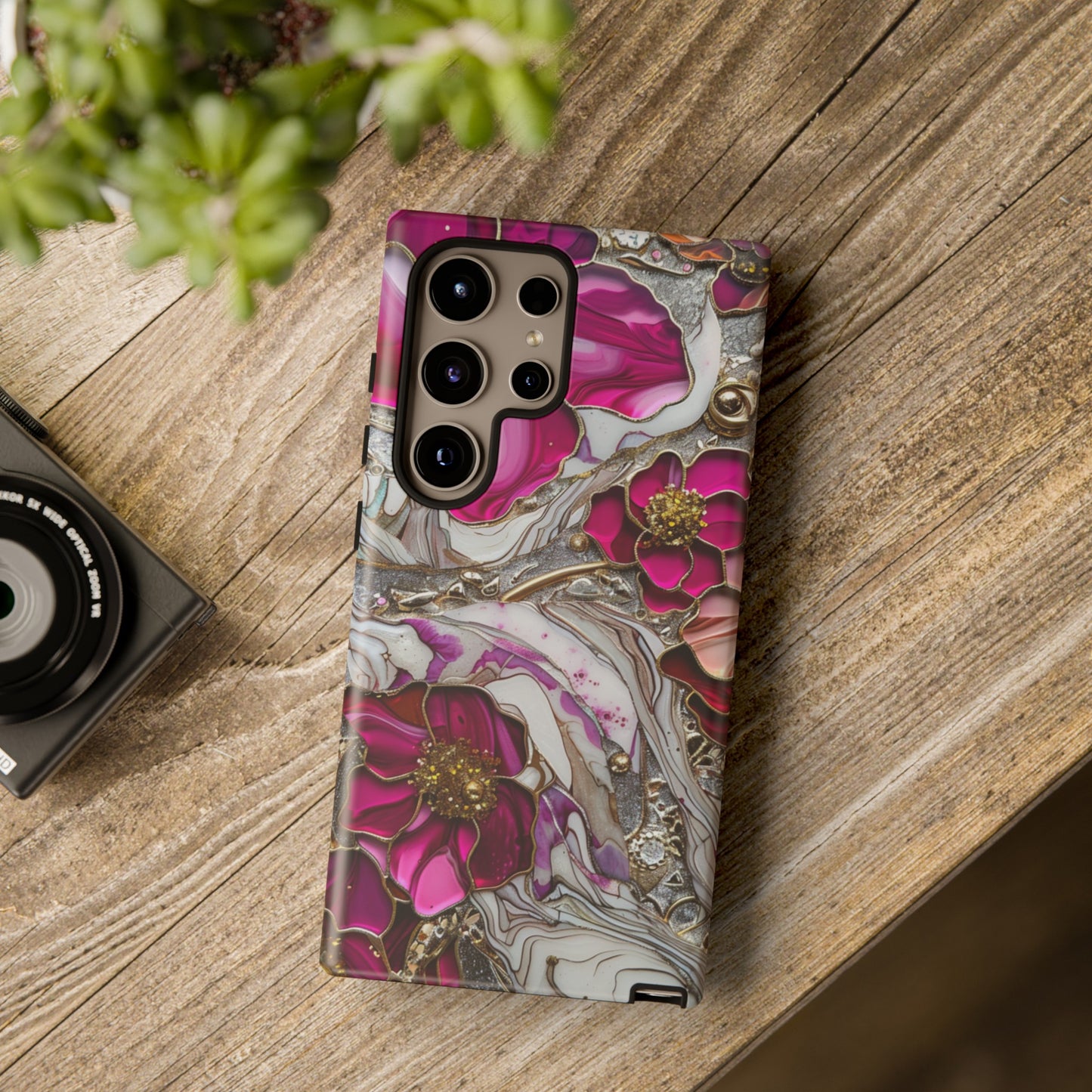 Stained Glass Magenta Floral Paisley Explosion Phone Case