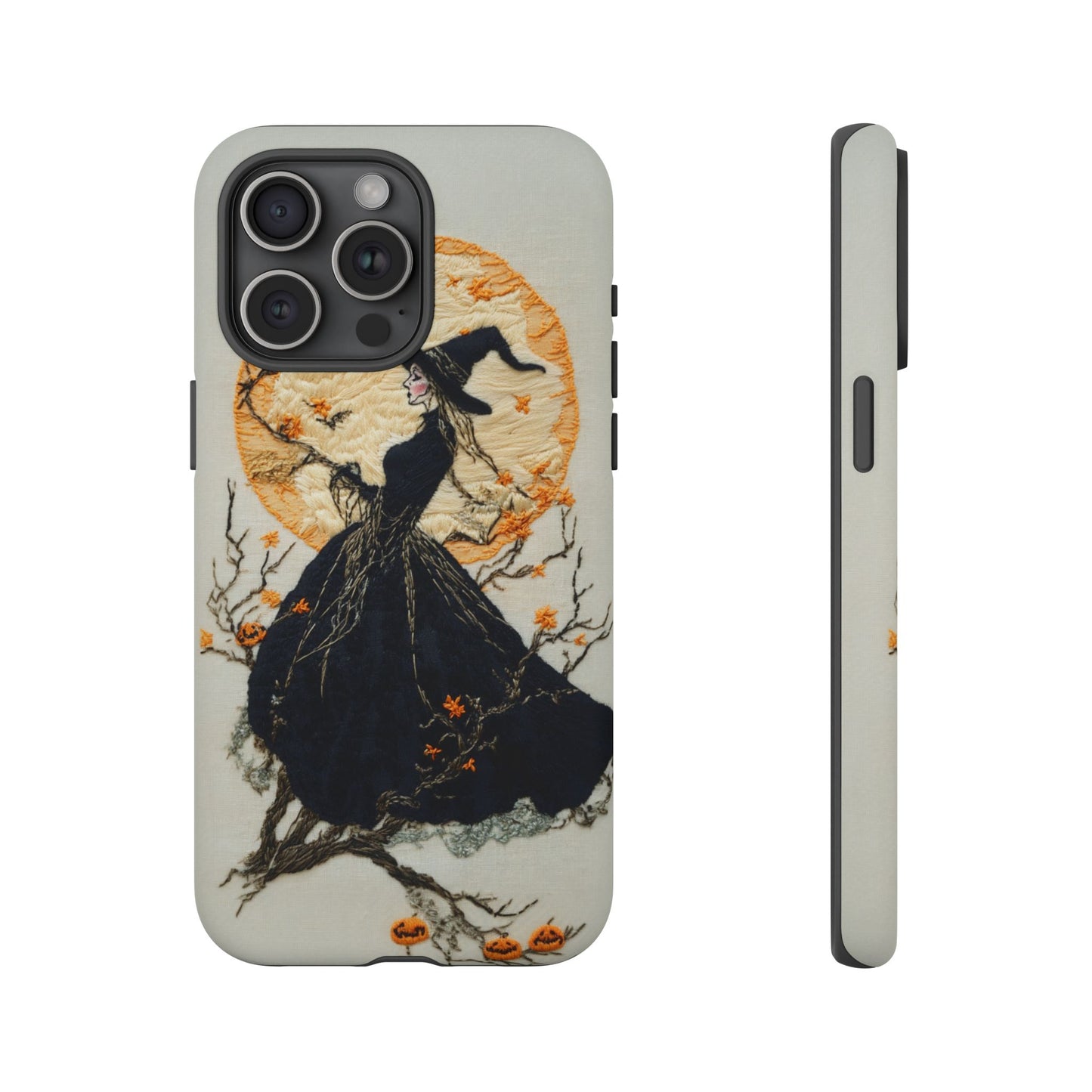 Halloween Witch Autumn iPhone Case, Embroidered Style