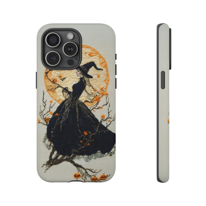 Halloween Witch Autumn iPhone Case, Embroidered Style