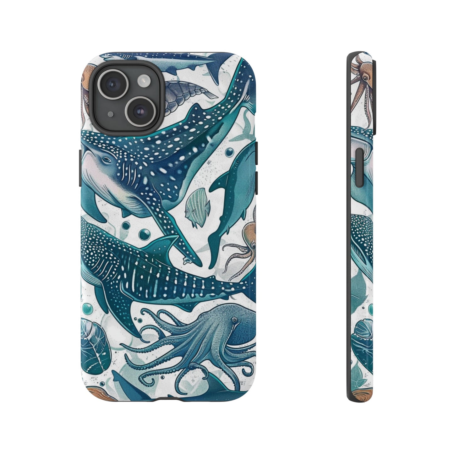 Undersea World Shark, Turtle, Manta Ray Phone Case