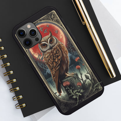 The Hermit Owl Tarot | Dark Academia Aesthetic Retro Tough iPhone Case | Embrace Mystical Vibes with Captivating Tarot Art and Reliable Protection