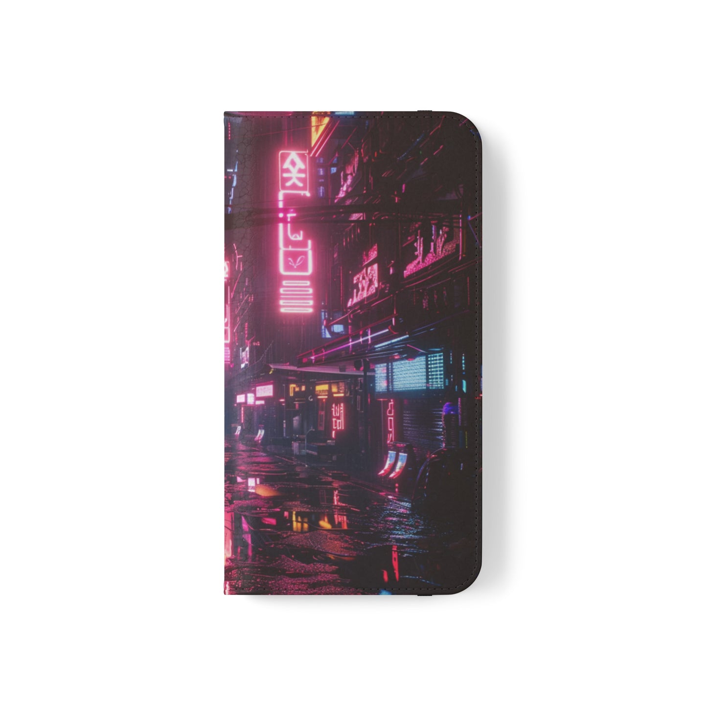 Cyberpunk City at Night Wallet Case