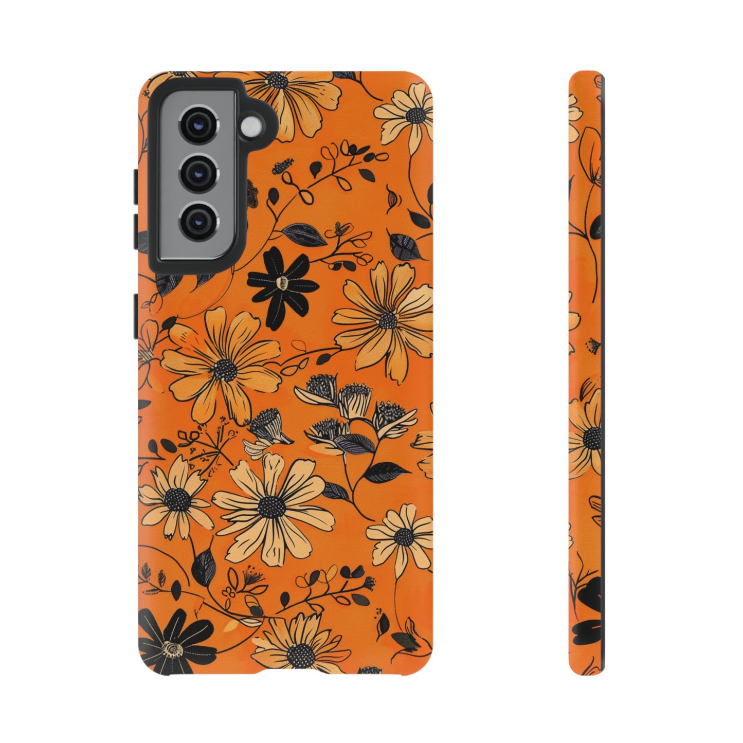 Orange Floral Phone Case Cute Summer Flower Aesthetic