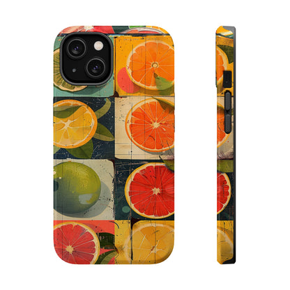 Italian Tile Citrus Fruit Abstract Floral Summer Style MagSafe Phone Case