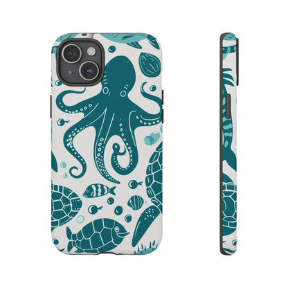 Undersea World Octopus, Turtle, Manta Ray Phone Case