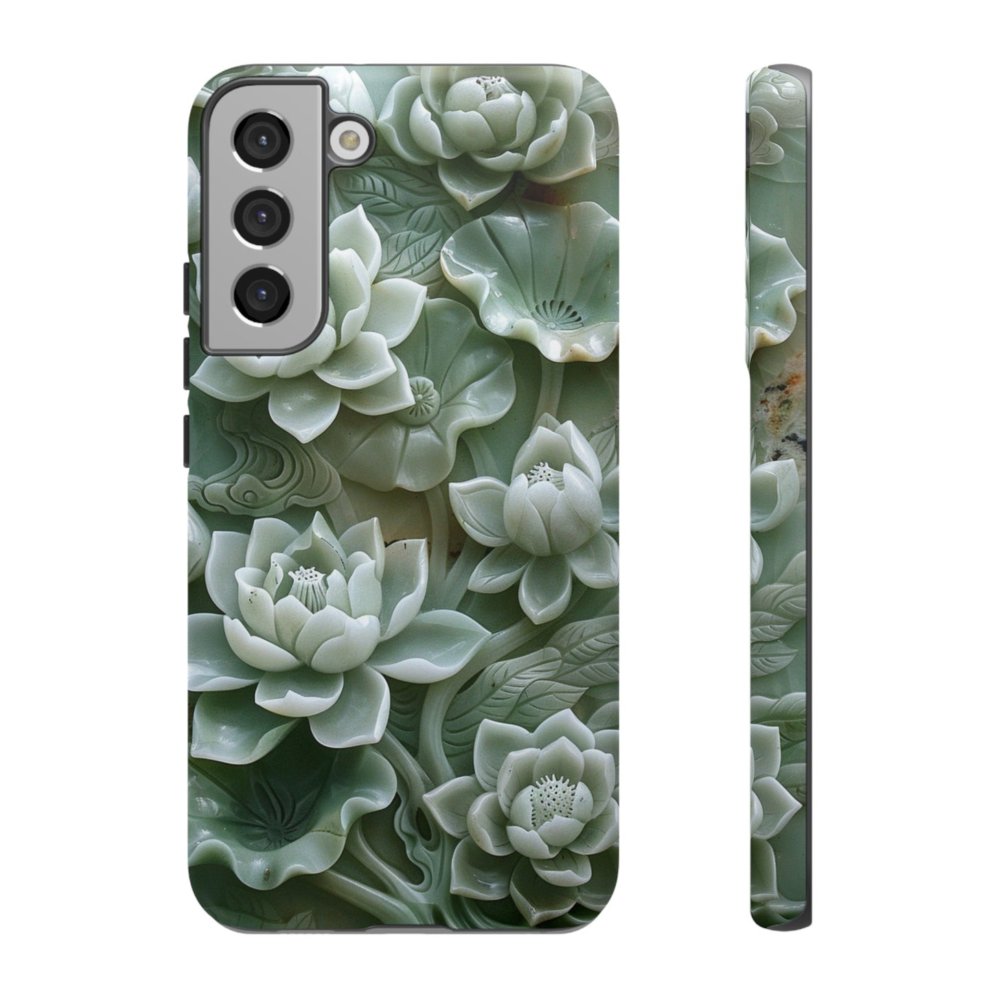 Green Jade Lotus Floral Art Phone Case