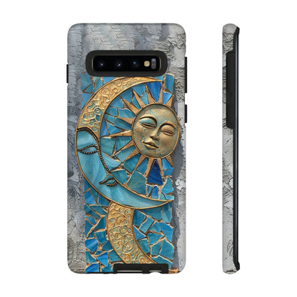 Boho Sun and Moon Mosaic Tile Stained Glass Phone Case