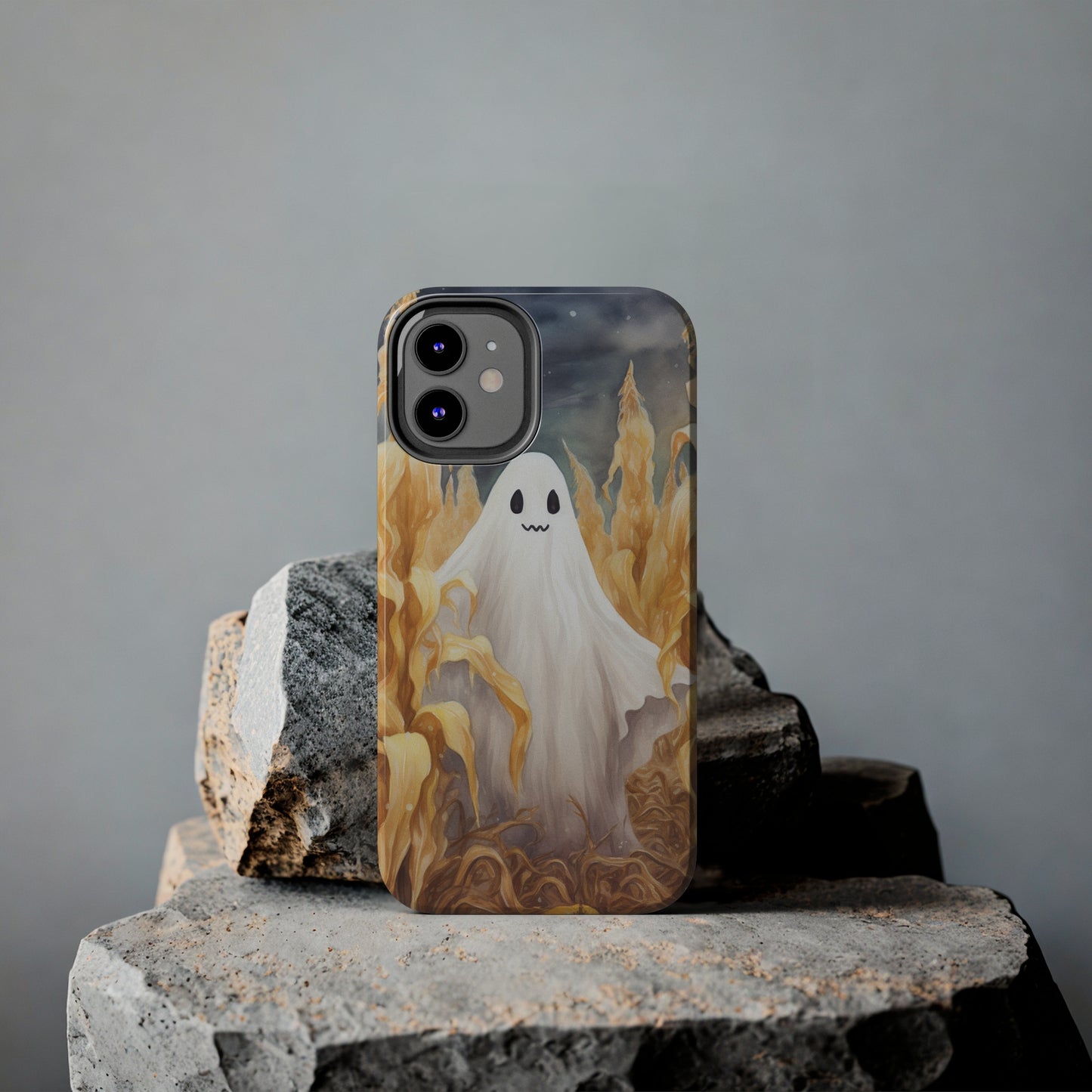 Ghost of Halloween Fall Pumpkins iPhone Case | Embrace the Spooky Autumn Vibes