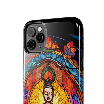 Stained Glass Magic iPhone Case: Psychedelic Tibet Buddha Mandala | iPhone 13 Case Mystical Tibetan Artistry