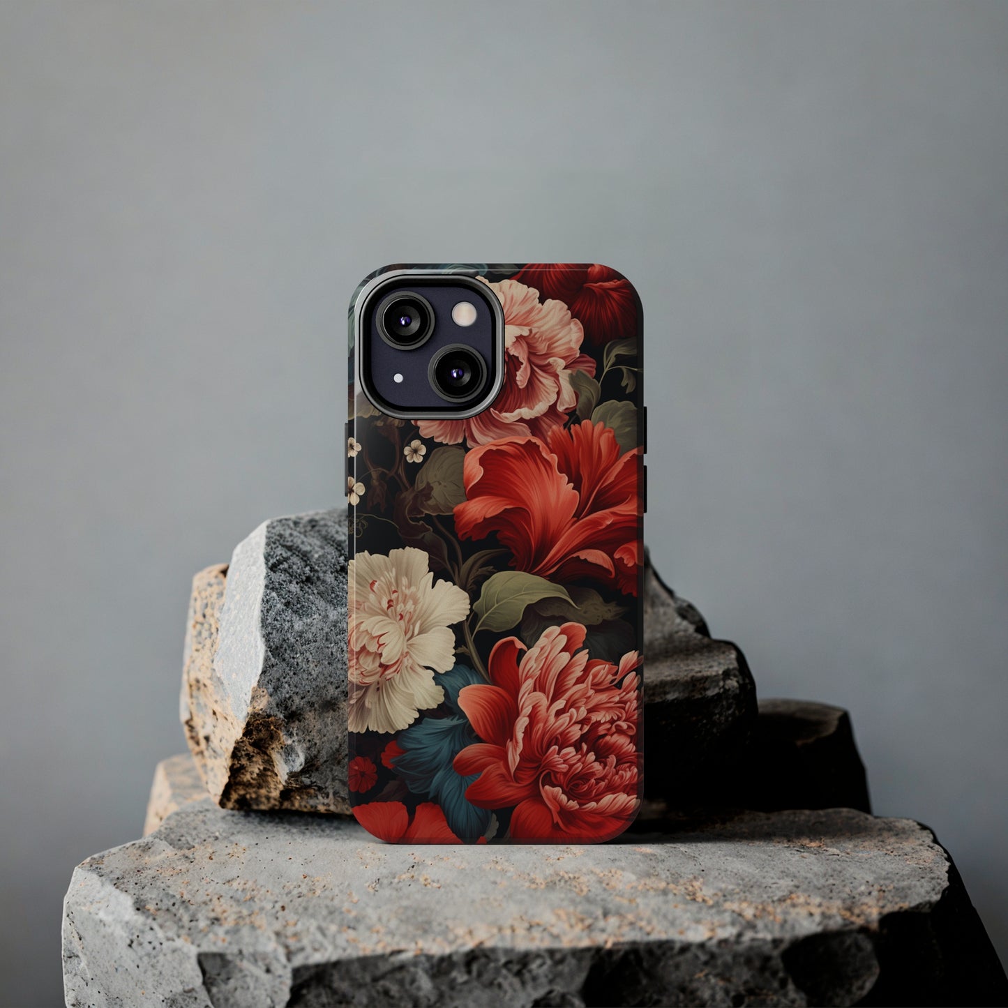 Vintage Floral Aesthetic Phone Tough Case Antique Print for iPhone 14 11 Pro 12 13 XR XS X 7+ 8 Boho Nature Flowers Cottage Core