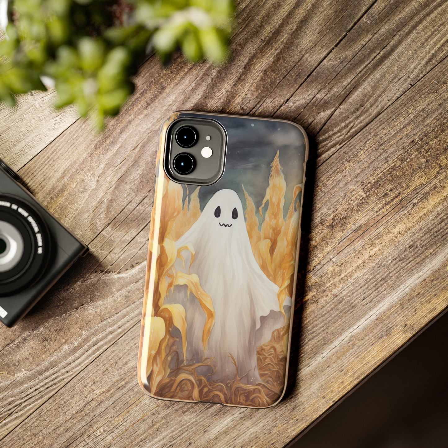 Ghost of Halloween Fall Pumpkins iPhone Case | Embrace the Spooky Autumn Vibes