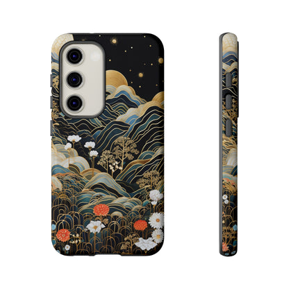 Chiyogami Flowers Tough Phone Case fits Galaxy S23 S22 S21 S20 Plus Ultra | Iphone 14 13 12 11 8 Pro Max Mini | Pixel 7 6 Pro 5 | Japanese