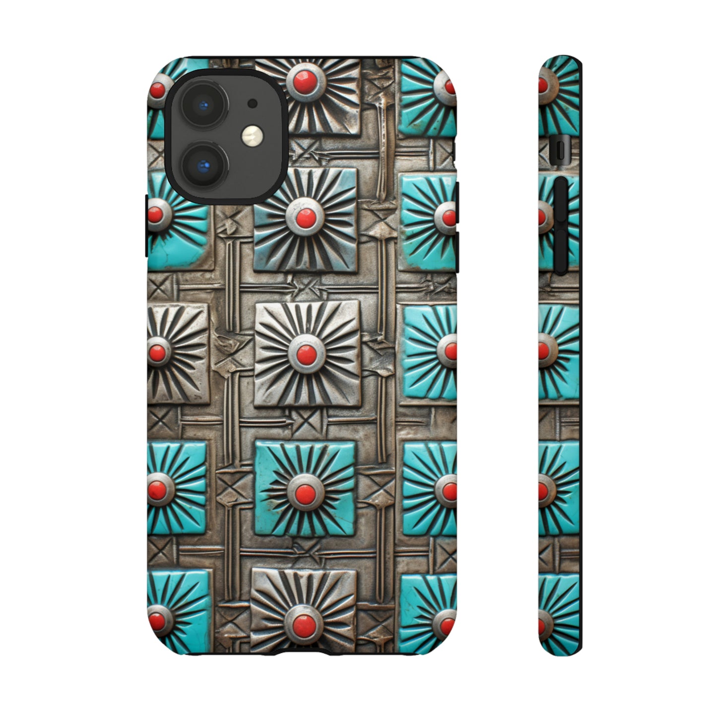 Vintage Navajo Native American Turquoise Concho Phone Case for iPhone 15, 14, 13, 12, 11 Pro Max, 14 Plus, iPhone XS Max, iPhone XR, iPhone 7, 8, 14, 15 Plus, SE