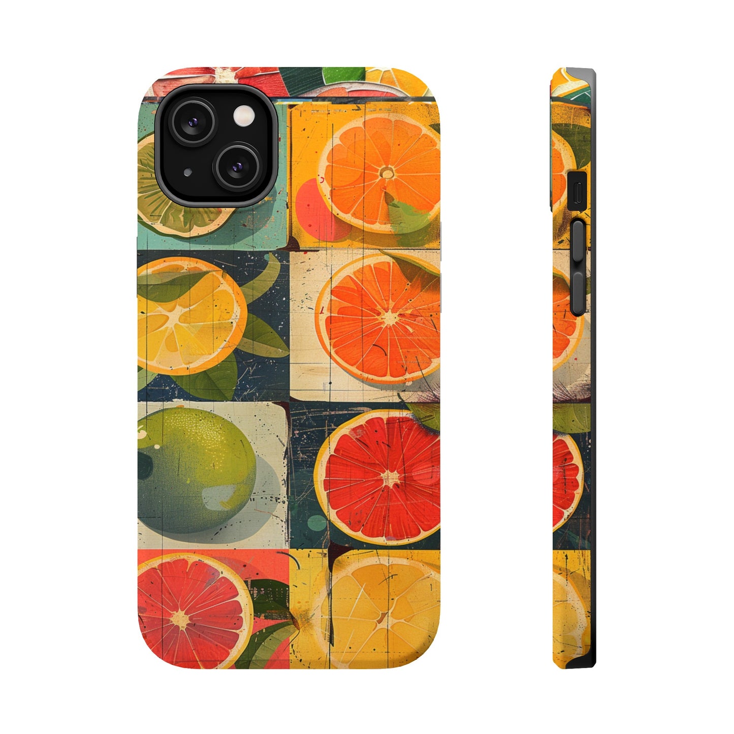 Italian Tile Citrus Fruit Abstract Floral Summer Style MagSafe Phone Case