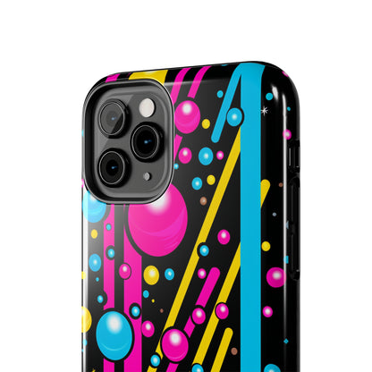 Retro Geometric Psychedelic iPhone Case | A Nostalgic Trip to Colorful Dimensions