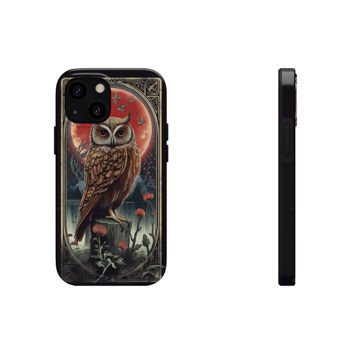 The Hermit Owl Tarot | Dark Academia Aesthetic Retro Tough iPhone Case | Embrace Mystical Vibes with Captivating Tarot Art and Reliable Protection