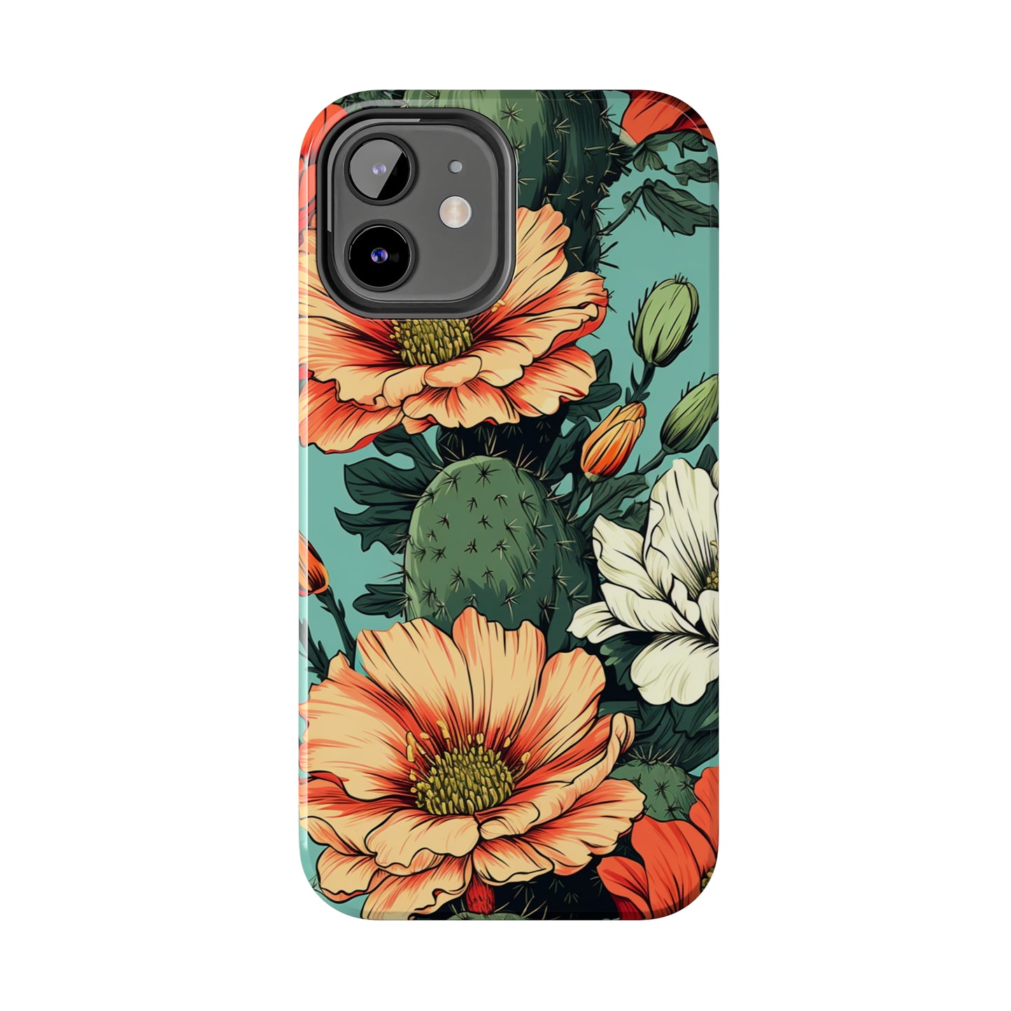 Desert Dream: Retro Vibe Cactus Tough iPhone Case