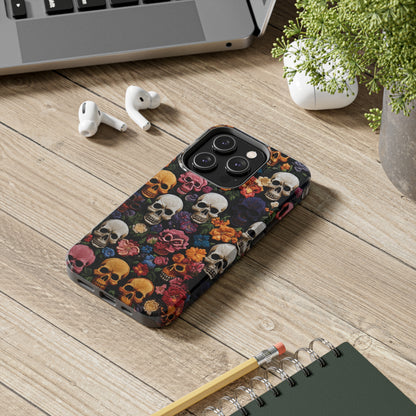 Embroidery Style Skulls Goth Dark Academia Tough Case iPhone Case