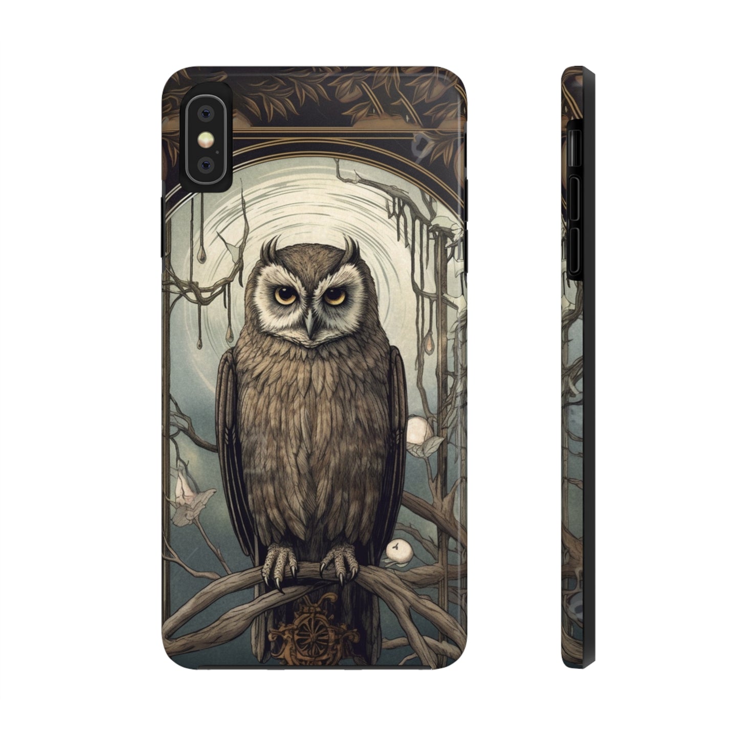 The Hermit Owl Tarot iPhone Tough Case | Embrace the Dark Academia Aesthetic and Retro Gothic Vibes with Captivating Tarot Design