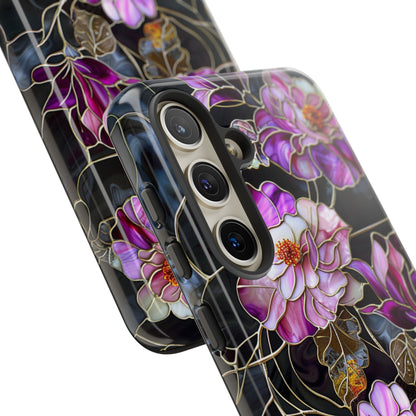 Magenta Color Floral Stained Glass Phone Case