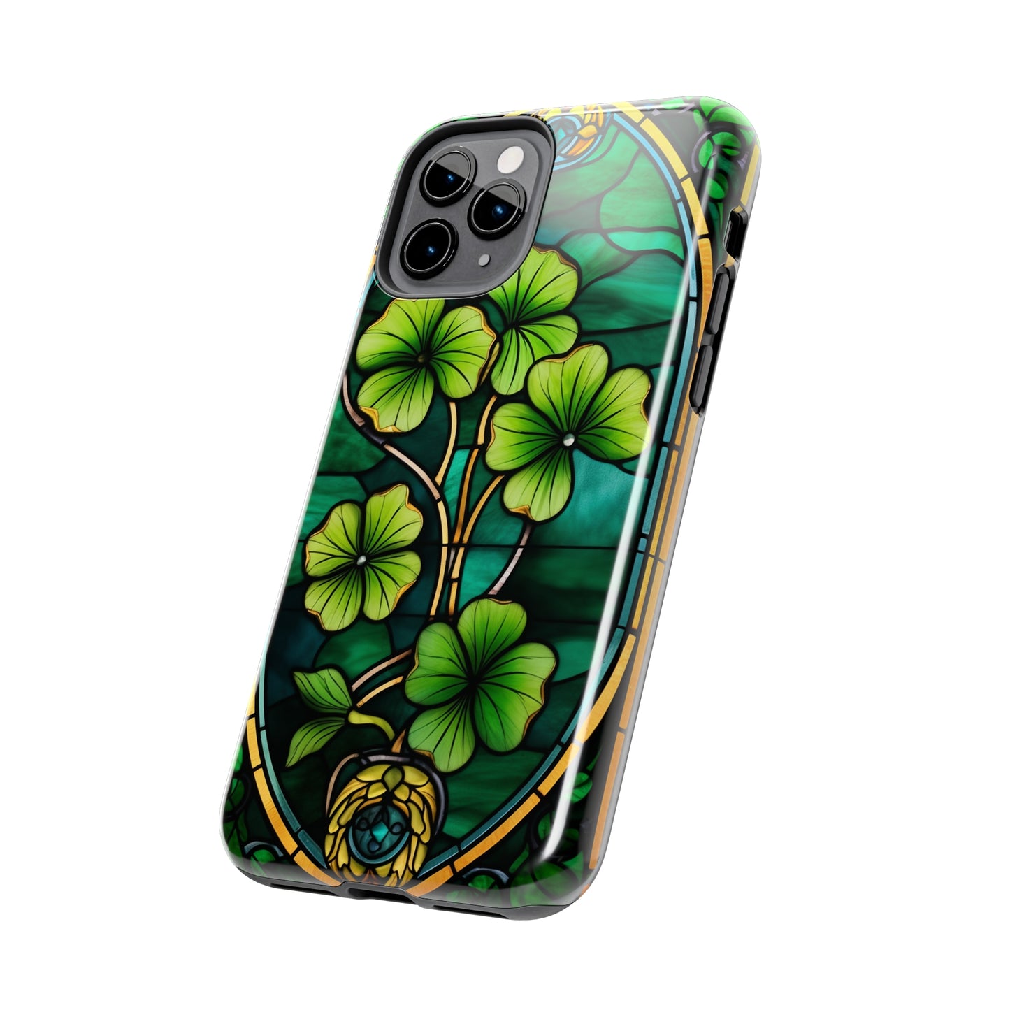 Lucky Charm: Four-Leaf Clover Phone Case | Symbol of Fortune for iPhone Models 11 through 14 Pro Max