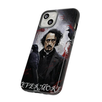 Nevermore Edgar Allen Poe, gothic Raven, Retro Samsung Galaxy Phone iPhone 15, 14 Plus 13 12 7 8 Se Horror Dark Academia Style goth Vibe