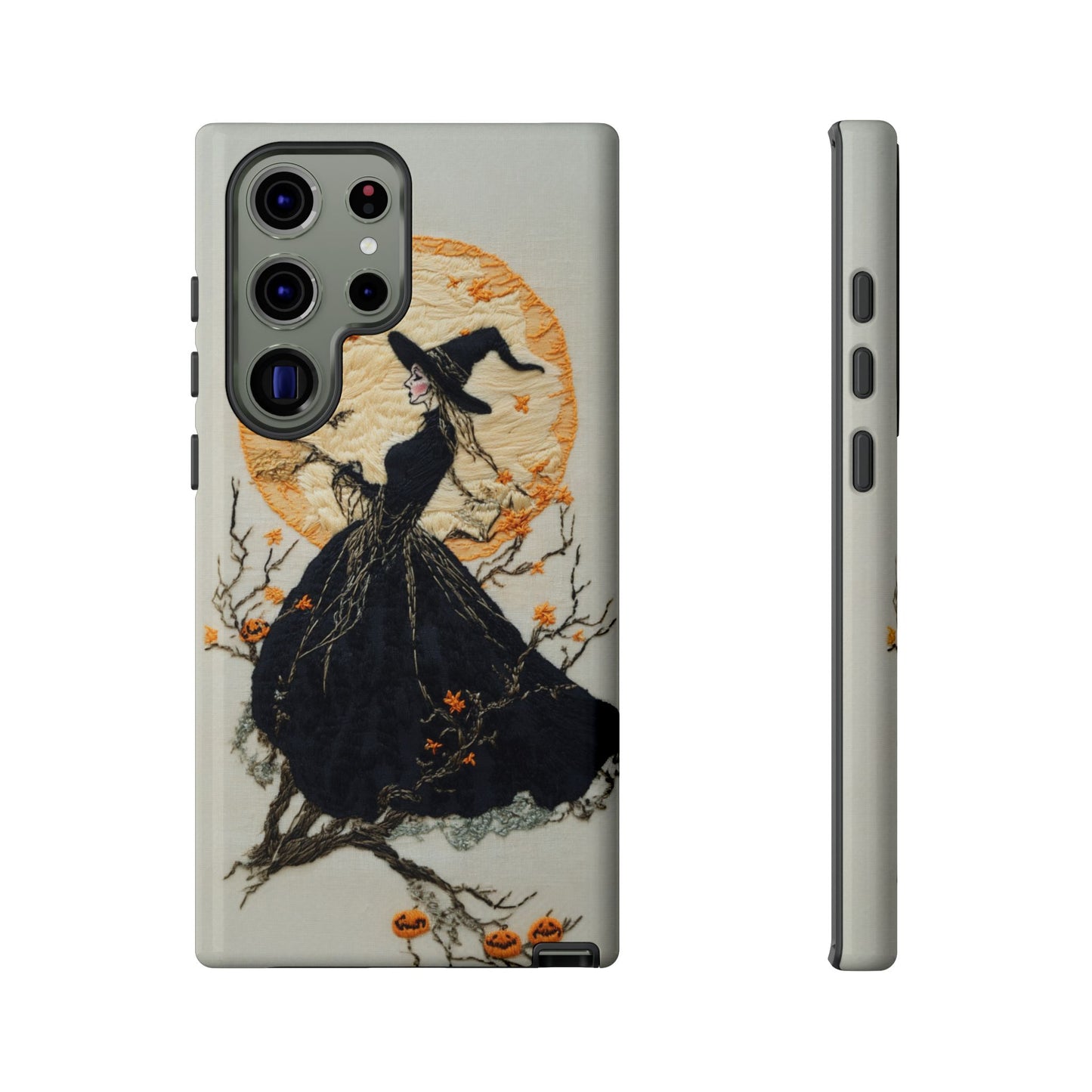 Halloween Witch Autumn iPhone Case, Embroidered Style