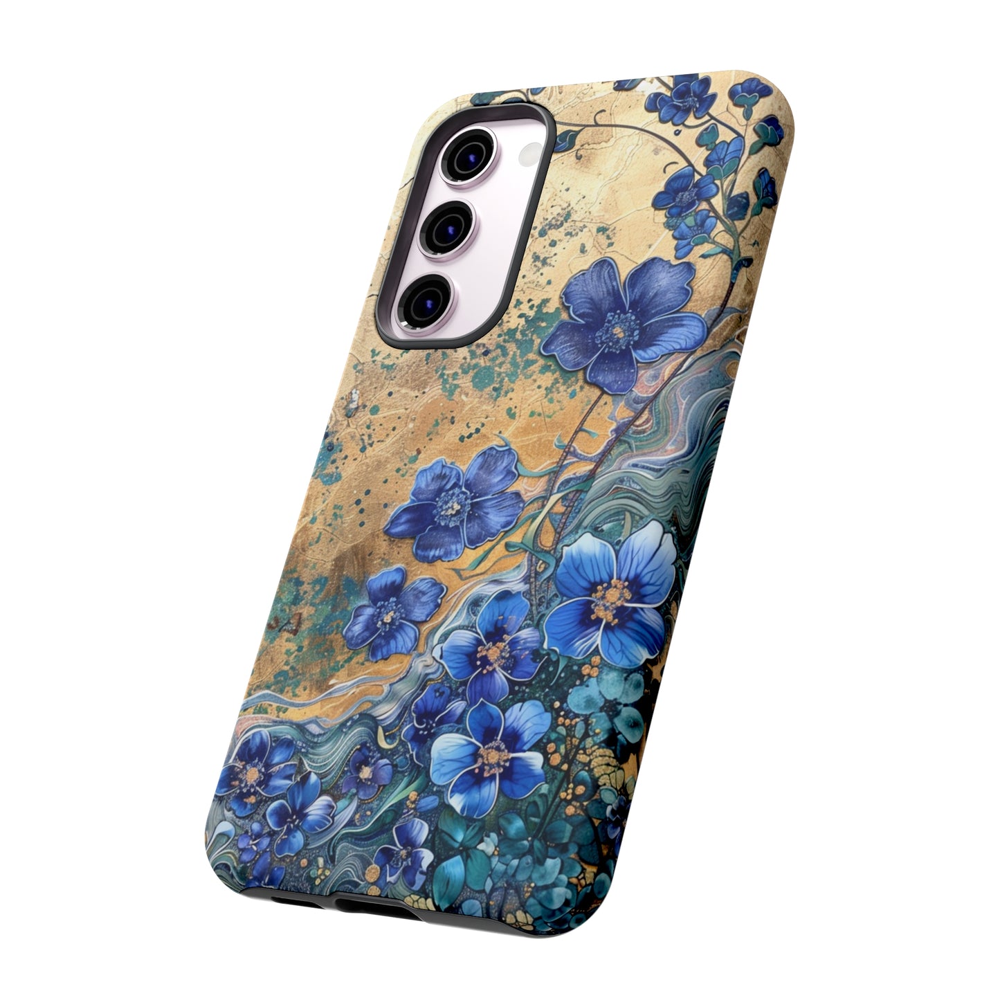 Forget Me Nots Vintage Color Splash Floral Design Phone Case