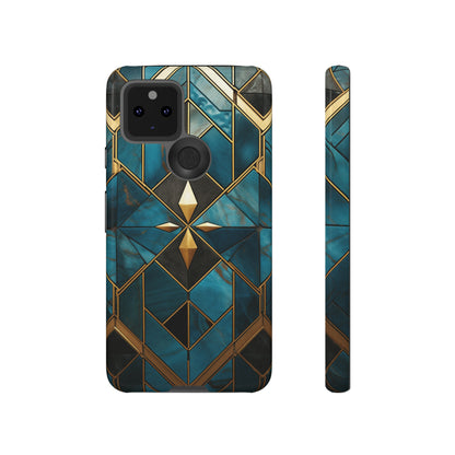 Gold and Blue Marble Mosaic Phone Case