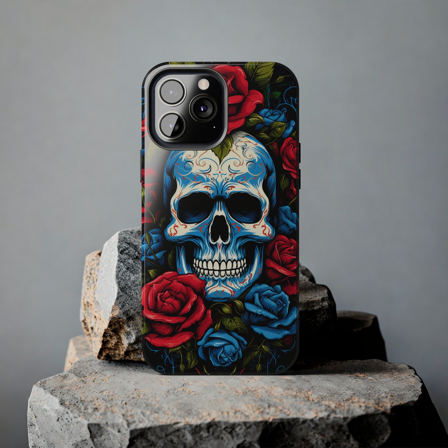 Skull and Roses iPhone Case | Edgy Elegance and Timeless Beauty