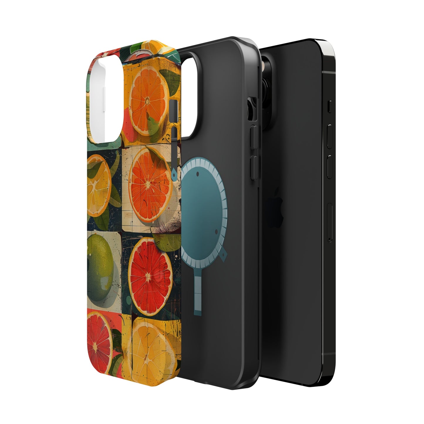 Italian Tile Citrus Fruit Abstract Floral Summer Style MagSafe Phone Case