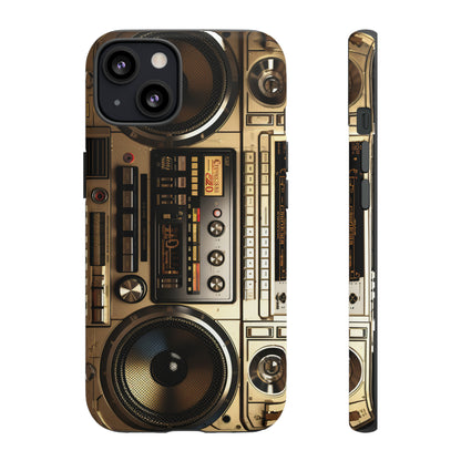 Urban Beats: Boombox Hip Hop Music Pixel Phone Case | Retro Rhythms for iPhone 15 Models