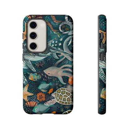 Undersea World Shark, Turtle, Manta Ray Phone Case