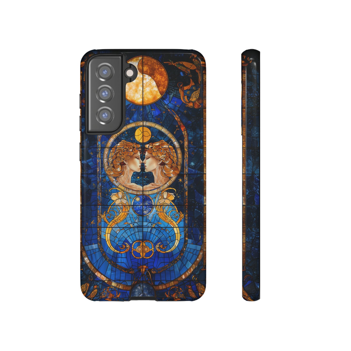 Gemini Astrology Stained Glass Phone Case