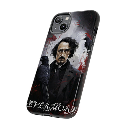 Nevermore Edgar Allen Poe, gothic Raven, Retro Samsung Galaxy Phone iPhone 15, 14 Plus 13 12 7 8 Se Horror Dark Academia Style goth Vibe