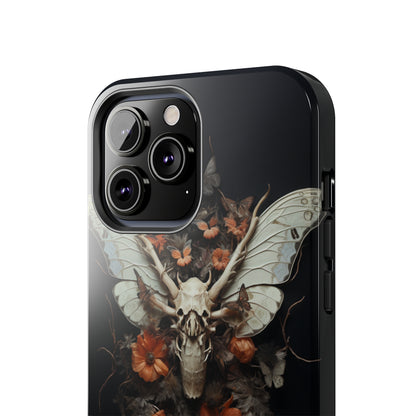 Deadhead Moth Gothic Dark Academia iPhone Case | Spooky Skull Mysterious Elegance