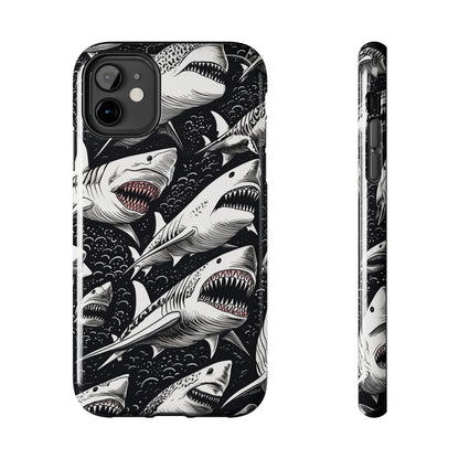 Deep Blue Mystery: Majestic Shark Design | Aquatic Adventure iPhone Case