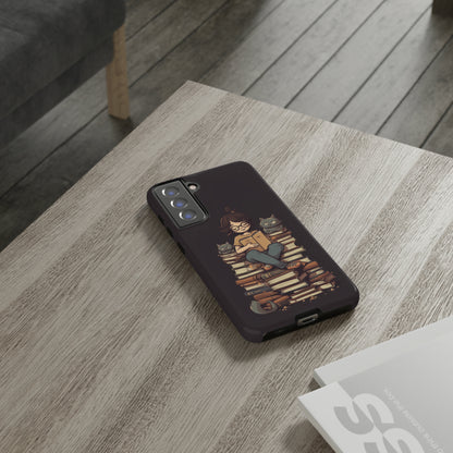 Cats and Books Phone Case