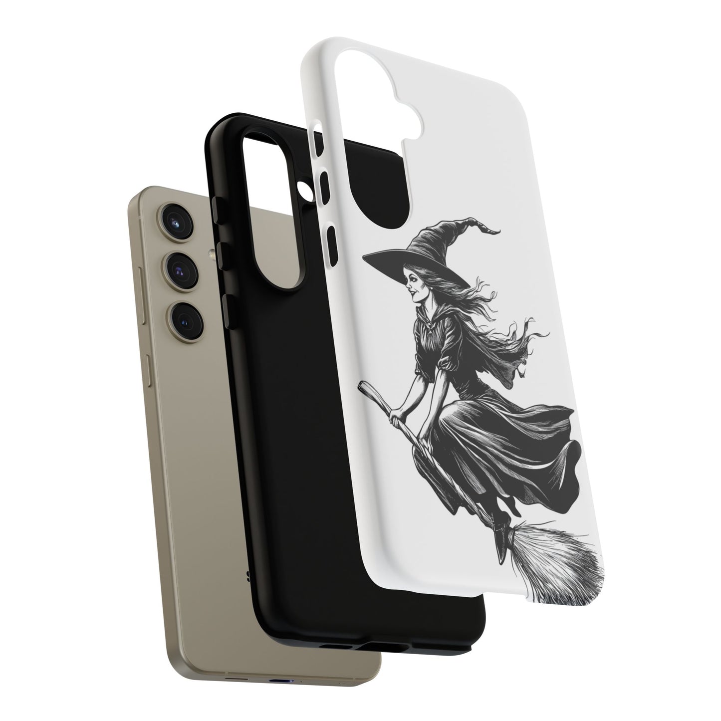 Vintage Halloween Witch on a Broom Spooky Phone Cover