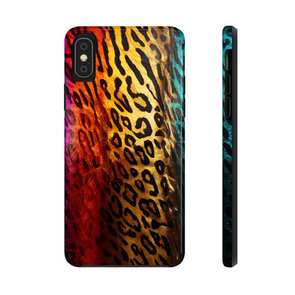 Kaleidoscopic Wild: Psychedelic Rainbow Leopard Print | Dazzling iPhone Case