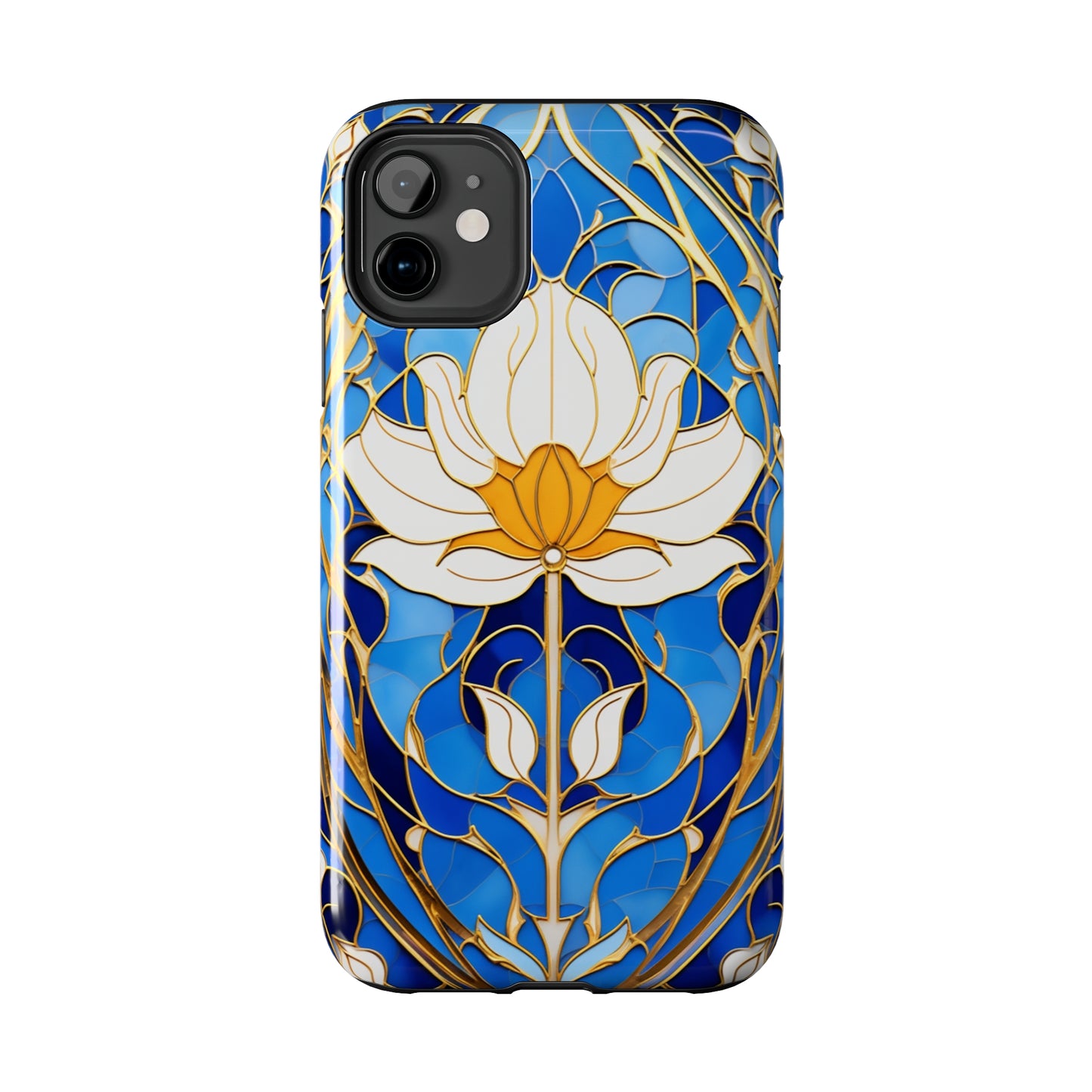 Art Deco Stained Glass iPhone Case | Vintage Floral Glamour, iPhone Case for Models 11 through 14 Pro Max