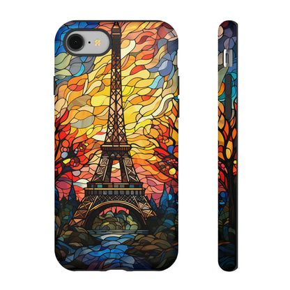 Parisian Elegance: Stained Glass Eiffel Tower | Artistic Flair iPhone Case for iPhone Models 11 through 14 Pro Max, Samsung Galaxy, and Google Pixel