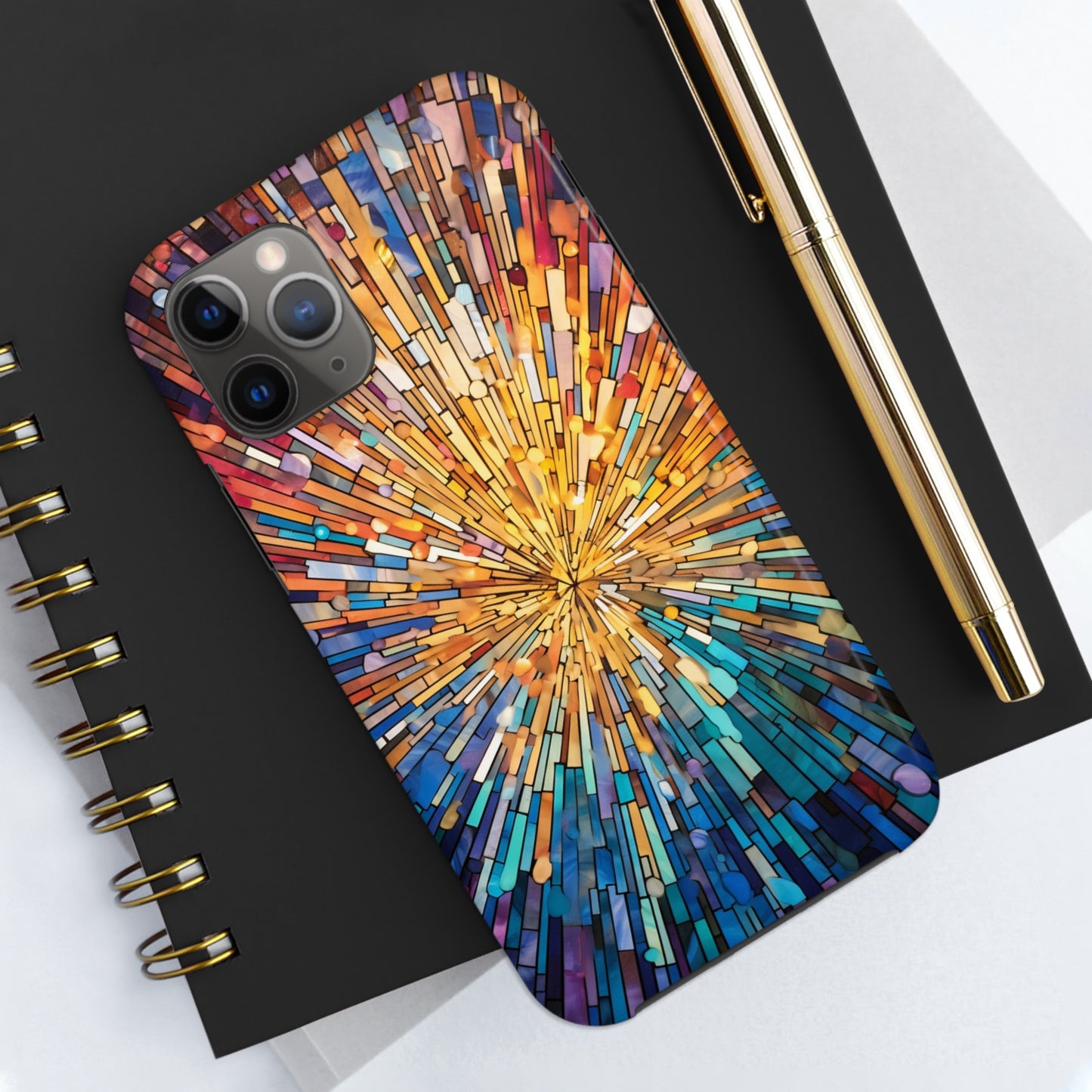 Stained Glass Sunburst Magic Tough iPhone Case | Embrace Vibrant Style and Reliable Protection