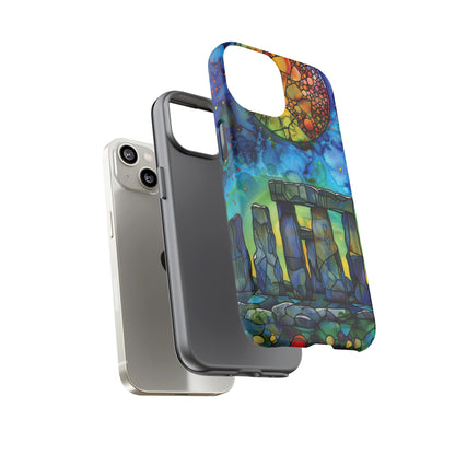 Stonehenge Neolithic Full Moon Stained Glass Watercolor Phone Cover